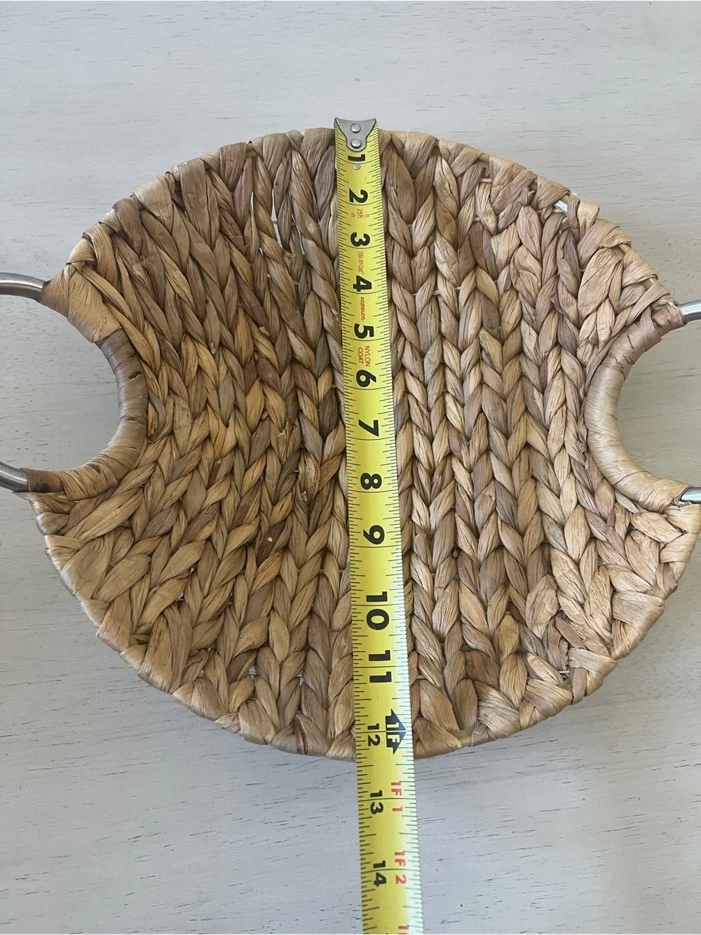 Woven Seagrass Serving Tray with Metal Handles - Natural
